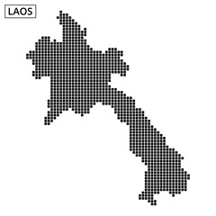 Obraz premium Visual representation of Laos map with dotted pattern and abstract lines