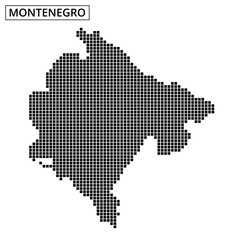 Obraz premium Montenegro map outlined in dotted style on a plain background with label