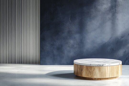Podium display scene for cosmetic product and packate,3d render.