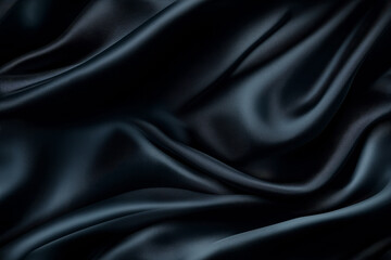 Obraz premium Seamless Pattern Tile of Luxurious Black Fabric with Smooth Flowing Texture for Elegant Textile and Design Use