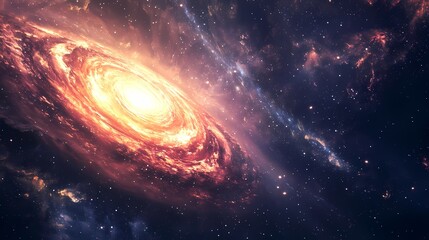 Mesmerizing spiral galaxy with vibrant colors and dynamic energy in the heart of space.