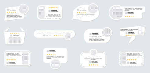 Review client satisfaction speech bubble with star rating