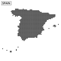 Map of Spain created with dot pattern showing geographical layout and design