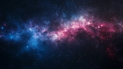 Fototapeta premium A breathtaking cosmic scene with vibrant blue and pink nebulae amidst countless stars.