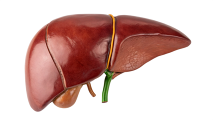 human liver isolated on white