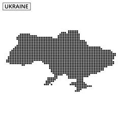Obraz premium Ukraine outline map filled with dot pattern showcasing geographical features clearly