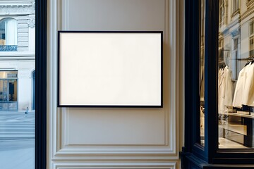 Fototapeta premium Large square blank poster in the gallery with clipping path around poster. 3d illustration 