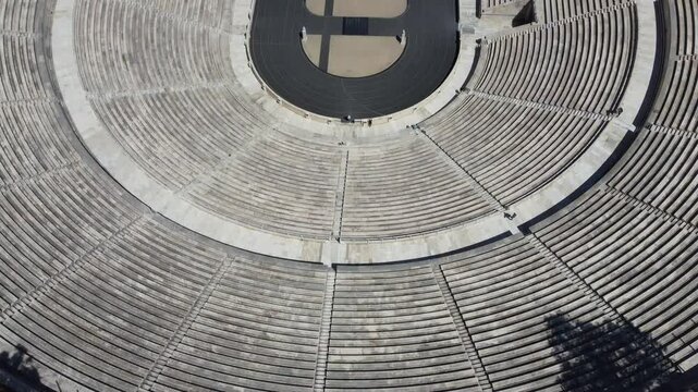 Panathenaic Stadium aerial drone video athens greece