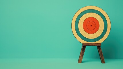 Colorful Dartboard on a Solid Background for Game and Sport Design Concepts