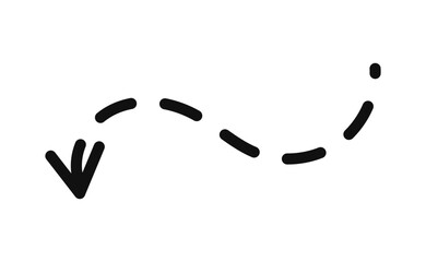 Simple line hand drawn black arrow. Vector illustration