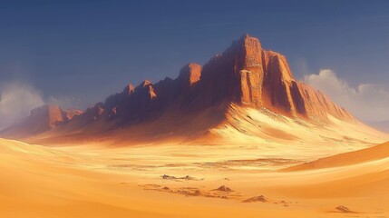 Naklejka premium Majestic Desert Mountain Range Under a Clear Sky