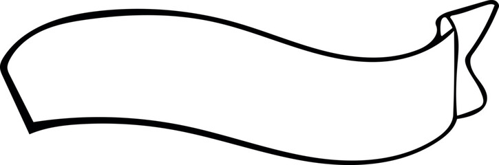 Outlined ribbon banner vector illustration. Vintage decorative graphic elements