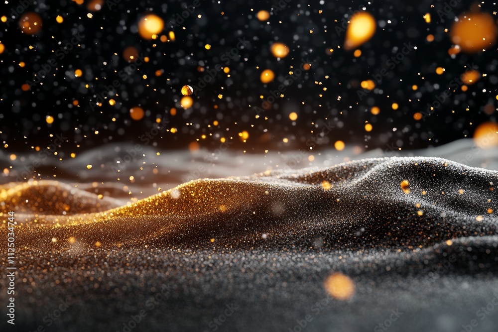 Poster a hyper-realistic close-up of dust particles illuminated by light, showing their intricate, unique s
