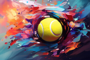 Exceptional Tennis tournament themed poster, incorporating modern sports elements, clean background