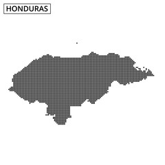 Obraz premium Map outline of Honduras with dot pattern highlighting the country’s shape
