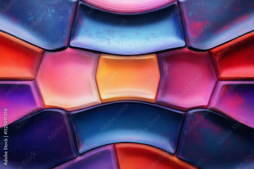 Poster a colorful abstract painting with many colors