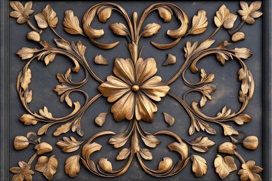 A vintage-style poster featuring an ornate certificate document with bold typography and golden details