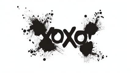 XOXO! graffiti lettering, typography handwriting font, spray wall art text design
