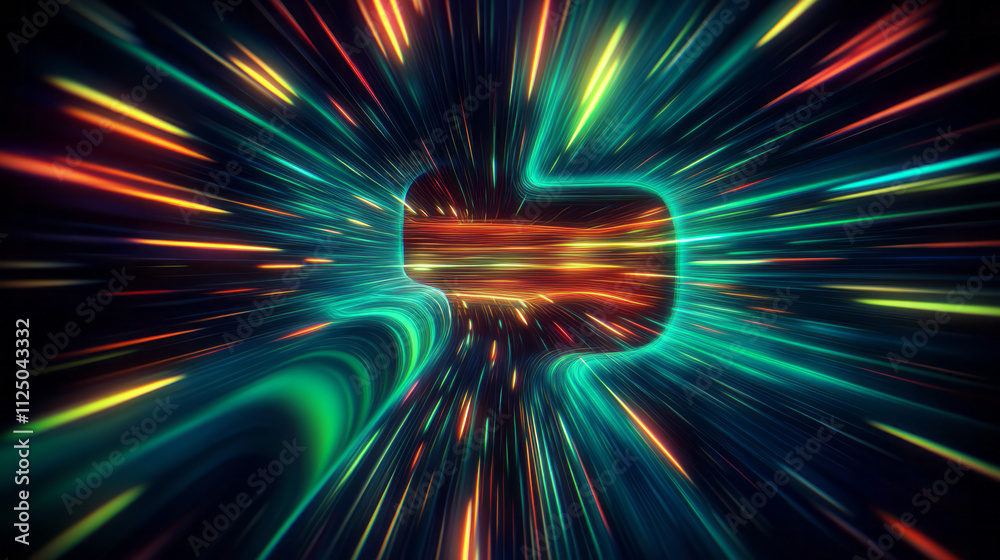 Poster abstract background with colorful lines and light effects