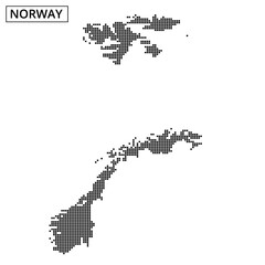 Obraz premium Detailed outline of Norway with dotted pattern and abstract background design