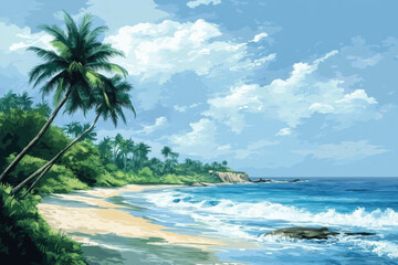 Beach Background Vector Illustration