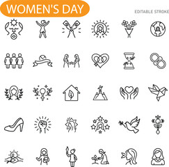 International Womens Day Icons, Empowerment, Equality, Celebration, Unity