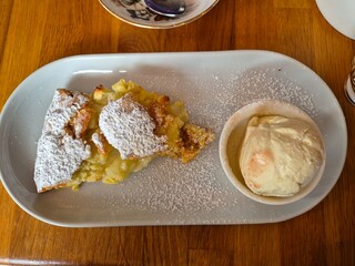 Tasty Cake Dessert On A White Plate Close View Background