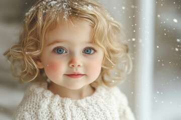 Fototapeta premium Child Window Winter