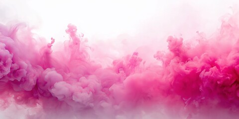 Fototapeta premium Pink Ink Cloud Abstract Fluid Composition, Gradient Hues, Dreamlike Atmosphere