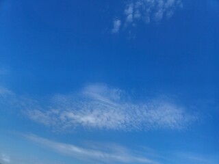 Deep Blue Summer Sky With White Clouds Background