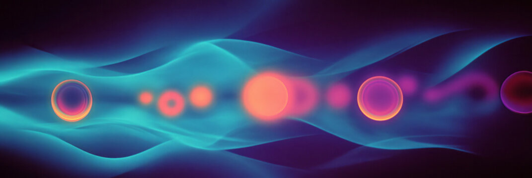 a colorful light wave with a black background