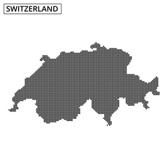 Switzerland map with dotted pattern showcasing geographical outline and features