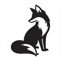 Obraz premium Fox silhouette vector illustration