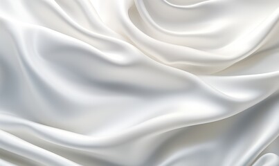 Obraz premium 白色绸缎丝绸光滑质感简约波纹优雅背景