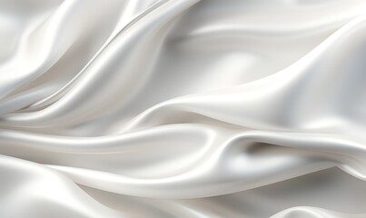 Obraz premium 白色丝绸光滑质感简约波纹优雅背景