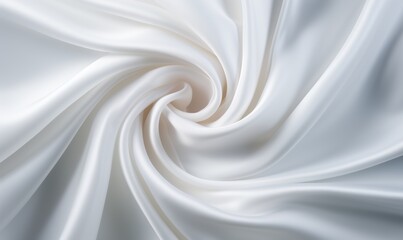 Obraz premium 白色丝绸光滑质感简约轻盈螺旋背景