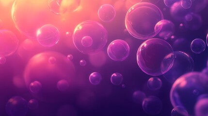 Pink and Purple Bubbles Floating in Air