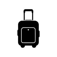 A small travel bag icon silhouette on white background