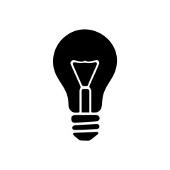 A light bulb icon silhouette on white background