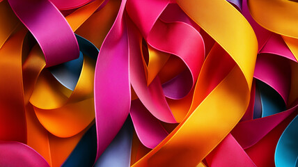 Abstract Colorful Ribbons. Vibrant Color Background. Concept of Creativity, Design, and Art.