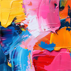 Abstract Expressive Art Composition Featuring Vibrant Colors and Dynamic Brush Strokes, Ideal for Contemporary Design Projects and Creative Themes