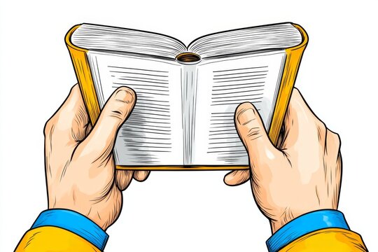 A clean 2D drawing of an ebook reader in use, with stylized page-turning animations visible on its screen