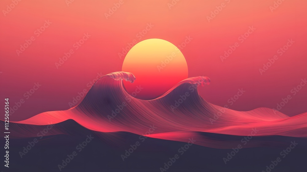 Poster A minimalist wave design in soft gradients symbolizing smooth and seamless connectivity.