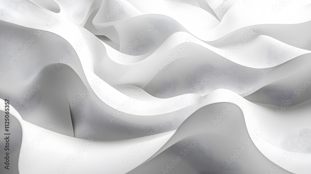 Poster A clean and dynamic pattern of flowing ribbons transitioning into a seamless network.
