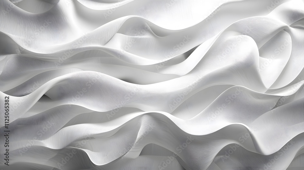 Poster A clean and dynamic pattern of flowing ribbons transitioning into a seamless network.