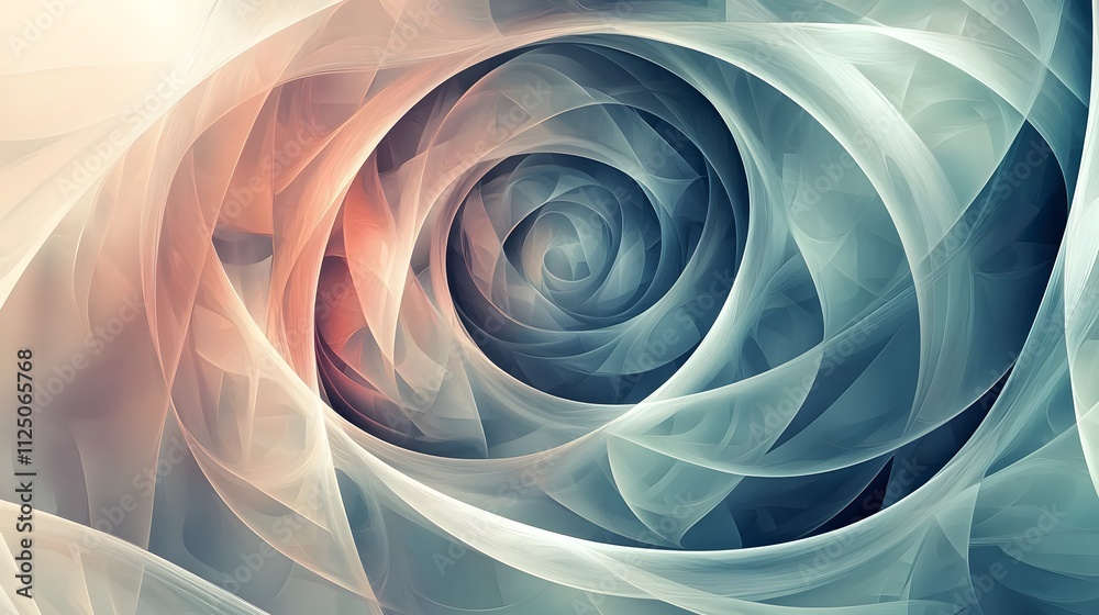 Aufkleber Abstract interlocking spirals in soft gradients, creating a seamless digital texture.