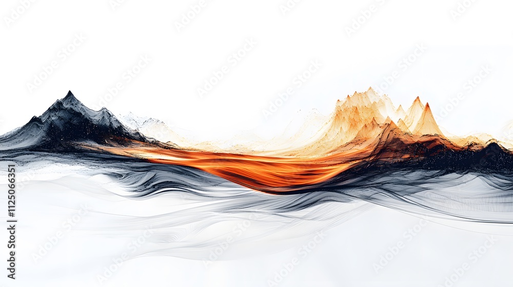 Poster An abstract representation of digital flow using soft, glowing lines on a clean white backdrop.