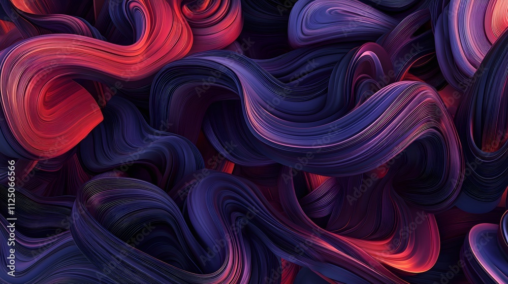 Aufkleber A smooth blend of abstract arcs and loops in muted gradients, symbolizing seamless transitions.
