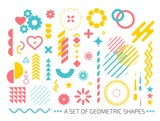 A set of colorful geometric shapes. Abstract vector elements
