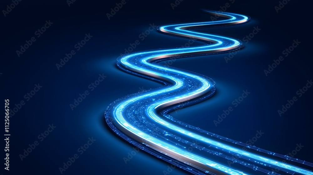 Aufkleber A conceptual image of a seamless loop of interconnected digital pathways.